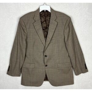 Brooks Brothers Madison Blazer Mens 42S Short Suit Brown Glen Check Plaid Drago